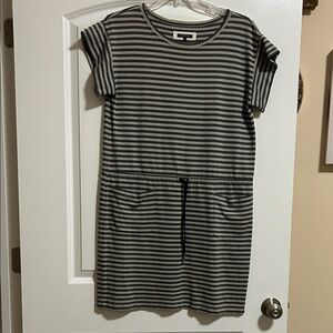 Lafayette 148 New York Gray and Black Striped Top
